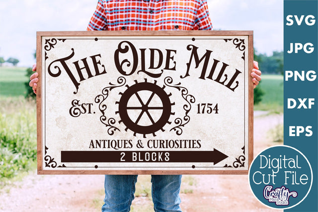 Vintage Farmhouse Home Sign | Old Mill Wall Art Svg SVG Crafty Mama Studios 