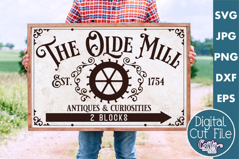 Vintage Farmhouse Home Sign | Old Mill Wall Art Svg SVG Crafty Mama Studios 
