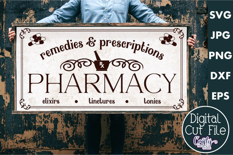 Vintage Farmhouse Home Sign | Pharmacy Wall Art Svg SVG Crafty Mama Studios 