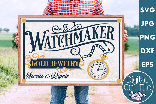 Vintage Farmhouse Home Sign | Watchmaker Wall Art Svg SVG Crafty Mama Studios 