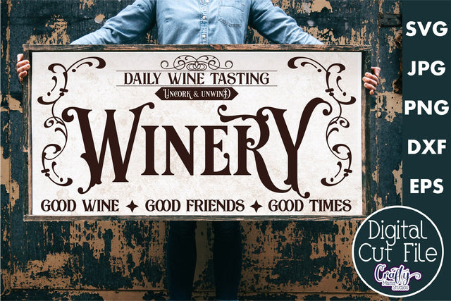 Vintage Farmhouse Home Sign | Winery Wall Art Svg SVG Crafty Mama Studios 