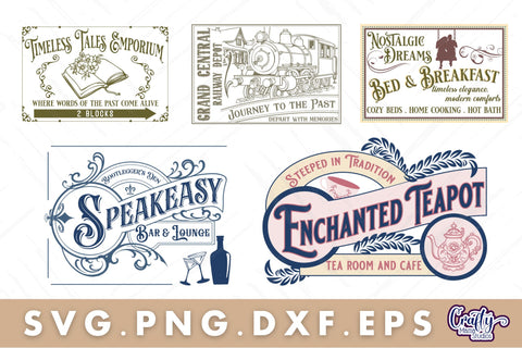 Vintage Farmhouse Sign Bundle #4 SVG Crafty Mama Studios 