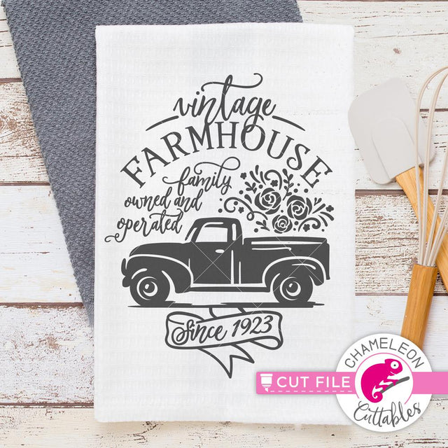Vintage Farmhouse Truck design - SVG SVG Chameleon Cuttables 
