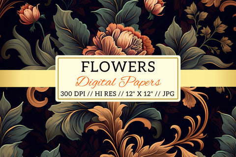 Vintage Floral Seamless Patterns, seamless background with flowers Digital Pattern FloridPrintables 
