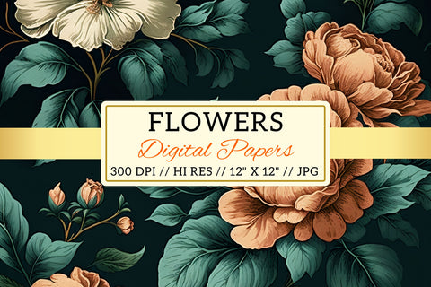 Vintage Floral Seamless Patterns, seamless background with flowers Digital Pattern FloridPrintables 