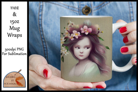 Vintage Girl - Sublimation design | Mug Wrap | PNG file Sublimation Making it Personal 