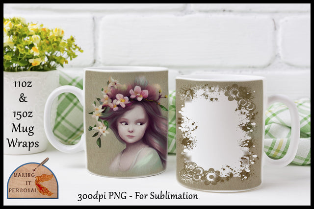 Vintage Girl - Sublimation design | Mug Wrap | PNG file Sublimation Making it Personal 