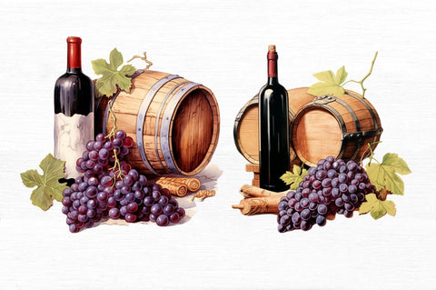Vintage Grape Wine Bottle and Barrel Sublimation Regulrcrative 