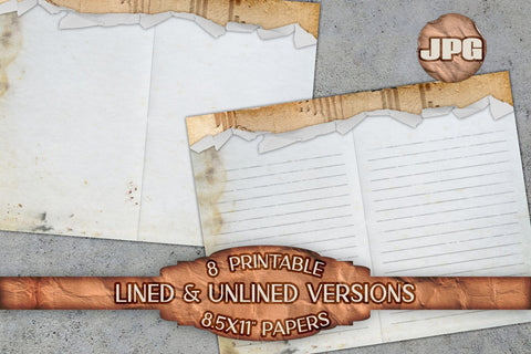 Vintage Grunge Junk Journal Pages | Antique Scrapbook Paper Digital Pattern AlexandHer Digital Art 