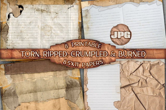 Vintage Grunge Junk Journal Pages | Antique Scrapbook Paper Digital Pattern AlexandHer Digital Art 