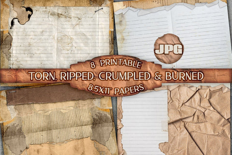 Vintage Grunge Junk Journal Pages | Antique Scrapbook Paper Digital Pattern AlexandHer Digital Art 