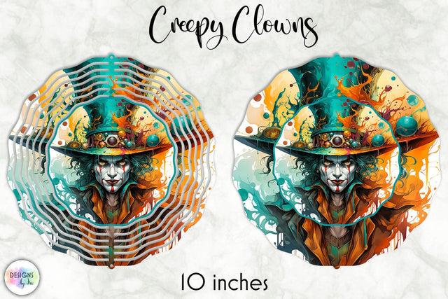 Vintage Halloween Clown Wind Spinner Sublimation Sublimation Designs by Ira 