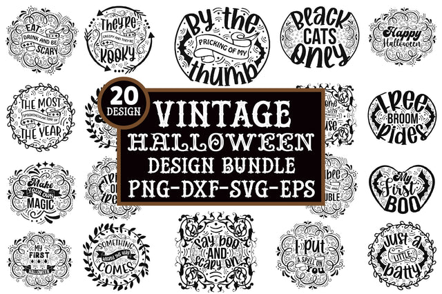Vintage Halloween Design Bundle SVG Rupkotha 