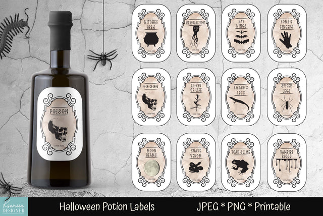 Vintage Halloween Labels Big Bundle. Glass Can Sublimation Sublimation Kseniia designer 