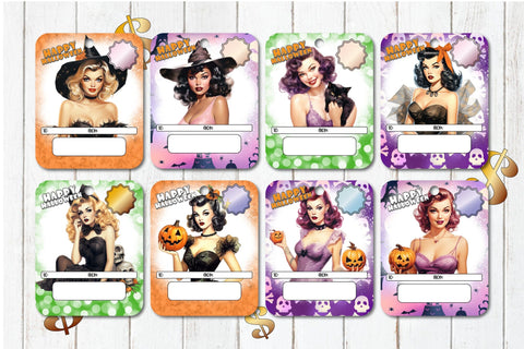 Vintage Halloween Money Card Bundle - Printable Card Holders Sublimation OrangeBrushStudio 