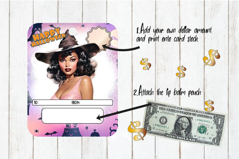 Vintage Halloween Money Card Bundle - Printable Card Holders Sublimation OrangeBrushStudio 