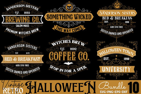 Vintage Halloween Sign Bundle, SVG DESIGNISTIC 