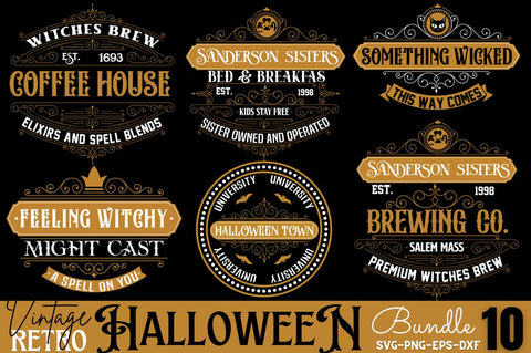Vintage Halloween Sign Bundle, SVG DESIGNISTIC 