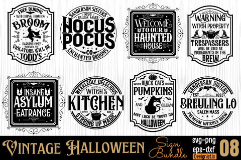 Vintage Halloween Sign Bundle SVG DESIGNISTIC 