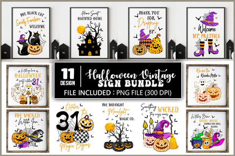 Vintage Halloween Sign Bundle SVG Shetara Begum 