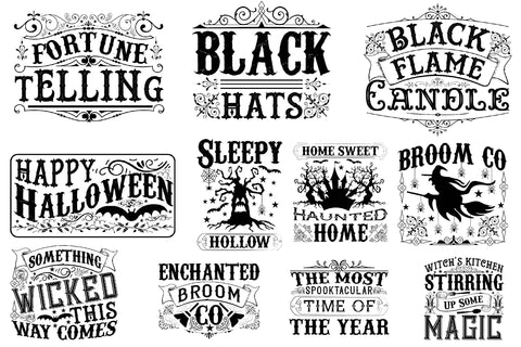 Vintage Halloween Sign SVG Bundle SVG Rupkotha 