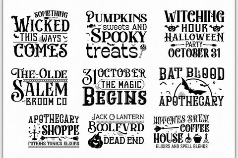 Vintage Halloween Sign SVG Bundle SVG Shetara Begum 