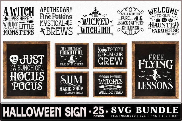 Vintage Halloween Sign SVG Bundle SVG Shetara Begum 