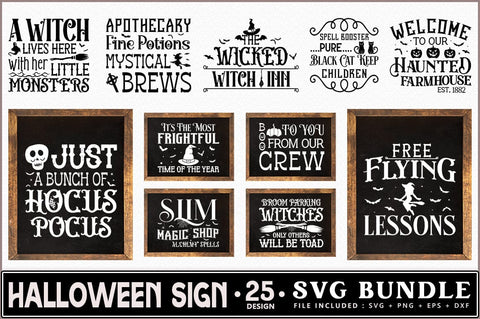 Vintage Halloween Sign SVG Bundle SVG Shetara Begum 