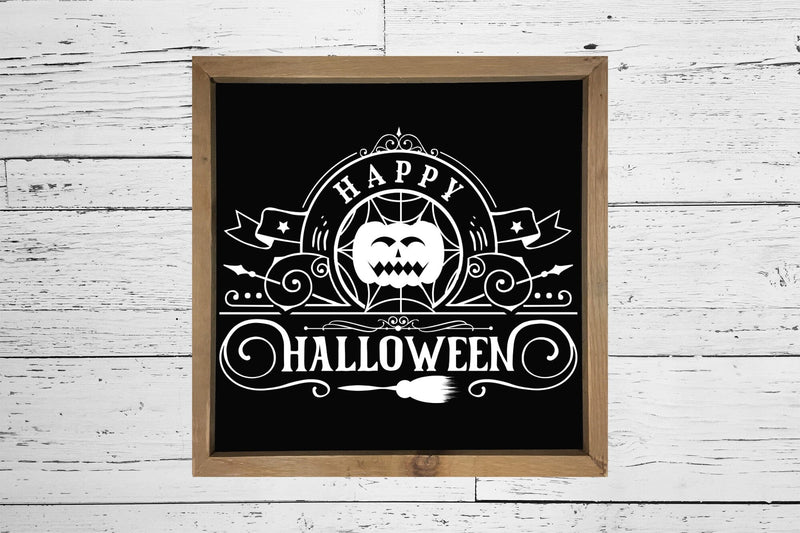 Vintage Halloween Sign SVG, Happy Halloween SVG - So Fontsy