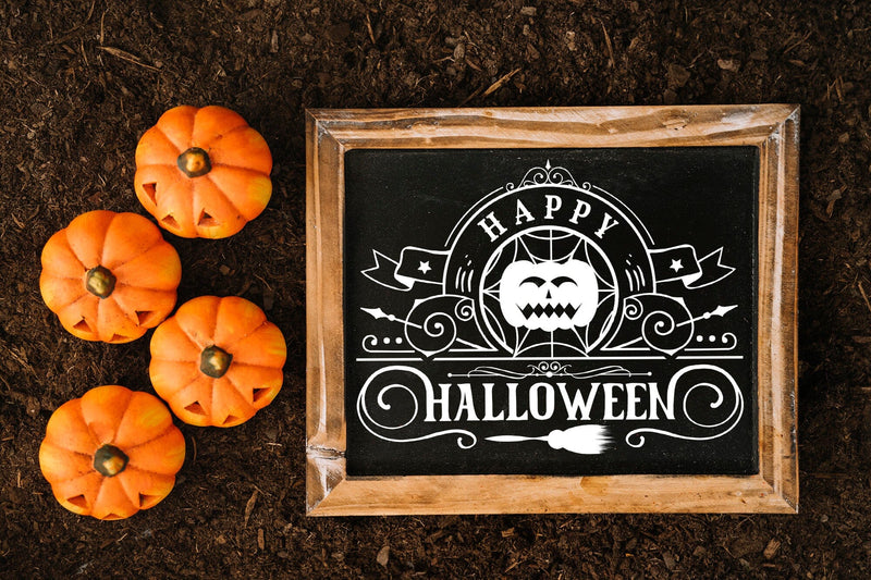 Vintage Halloween Sign SVG, Happy Halloween SVG - So Fontsy
