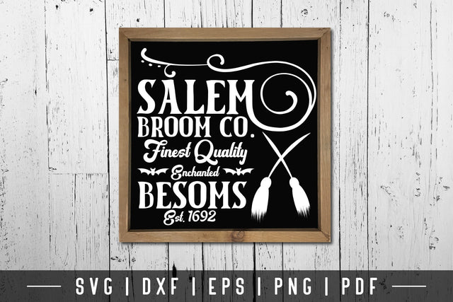 Vintage Halloween Sign SVG - Salem Broom Co. SVG SVG CraftLabSVG 