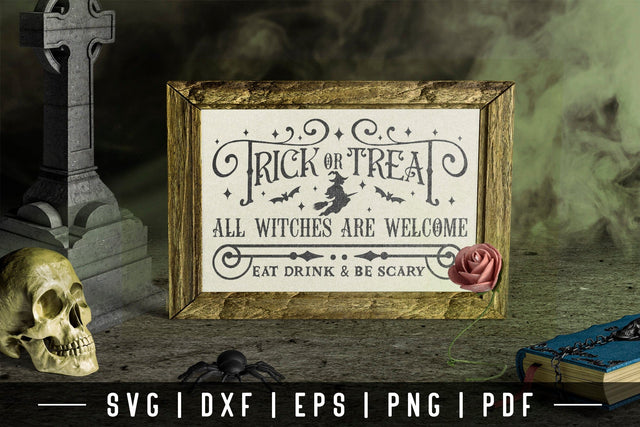 Vintage Halloween Sign SVG | Trick or Treat SVG CraftLabSVG 
