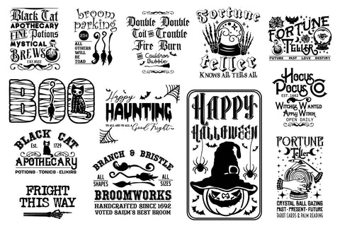 Vintage Halloween Signs and labels SVG bundle, Farmhouse SVG Paper Switch 