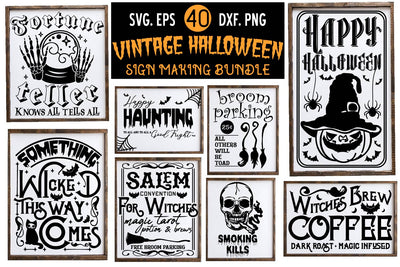 Vintage Halloween Signs and labels SVG bundle, Farmhouse SVG Paper Switch 