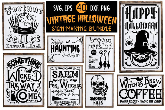 Vintage Halloween Signs and labels SVG bundle, Farmhouse SVG Paper Switch 