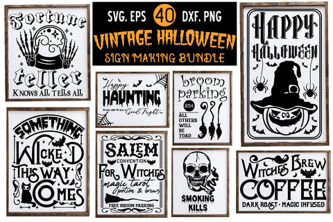 Vintage Halloween Signs and labels SVG bundle, Farmhouse SVG Paper Switch 