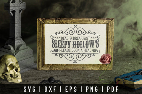 Vintage Halloween SVG, Sleepy Hollow's Bed & Breakfast SVG CraftLabSVG 