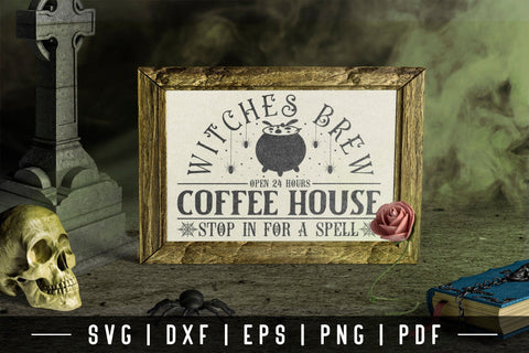 Vintage Halloween SVG - Witch's Brew Coffee House SVG CraftLabSVG 