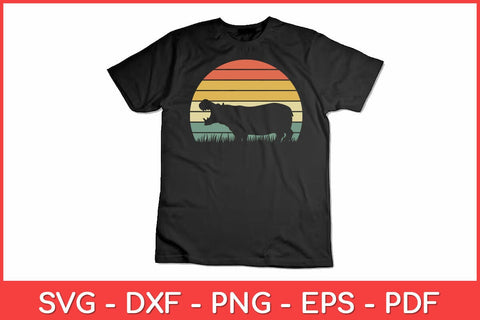 Vintage Hippopotamus Retro Sunset Hippo Svg Design SVG artprintfile 