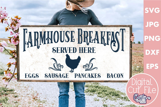 Vintage Home Sign | Farmhouse Breakfast Wall Art Svg SVG Crafty Mama Studios 