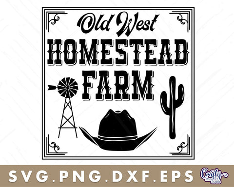 VIntage Homestead Farm Sign | Western Svg | Wild West Farm SVG Crafty Mama Studios 