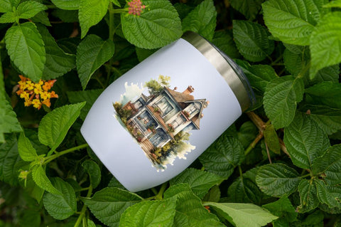 Vintage Houses Sublimation Clipart bundle Sublimation Regulrcrative 