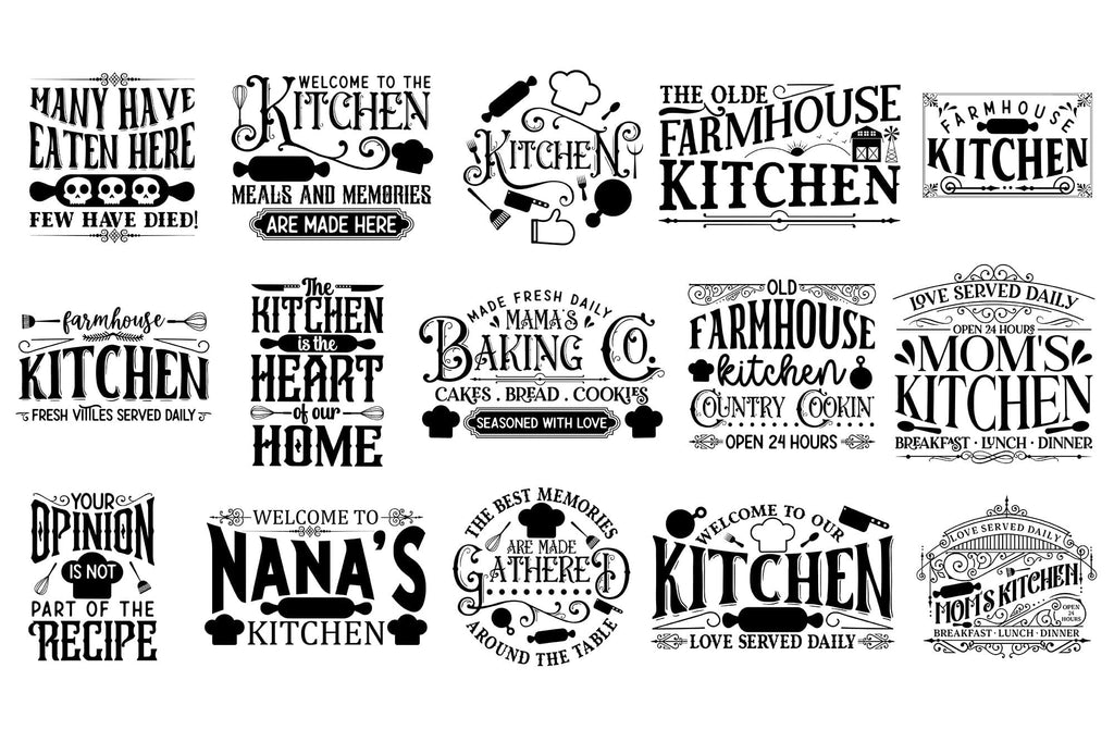 Vintage Kitchen Sign SVG Bundle - So Fontsy