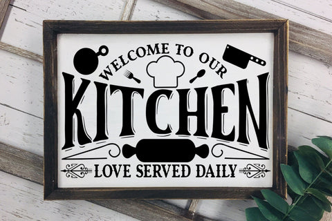 Vintage Kitchen Sign SVG, Welcome to Our Kitchen SVG CraftLabSVG 