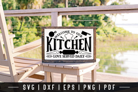 Vintage Kitchen Sign SVG, Welcome to Our Kitchen SVG CraftLabSVG 
