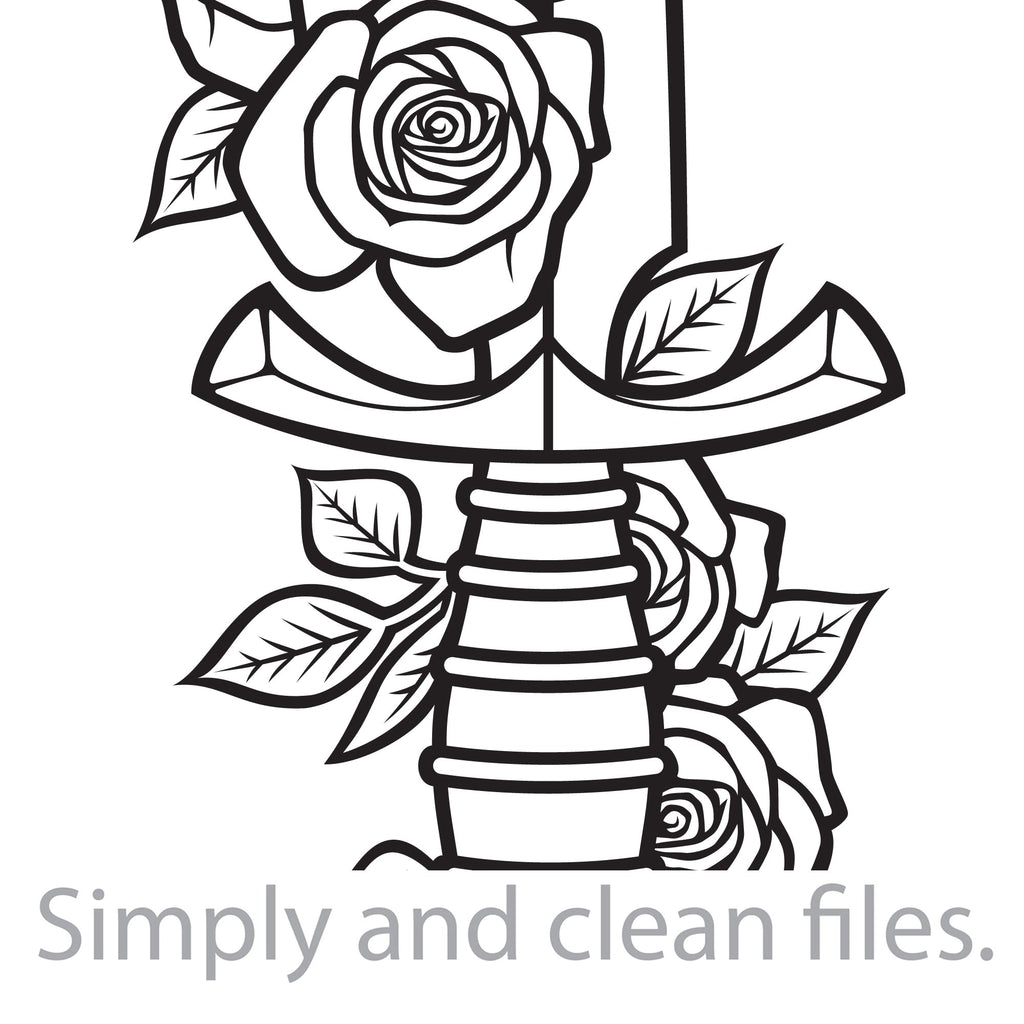 Vintage knife with roses. Cut files for Cricut. Clip Art silhouette ...