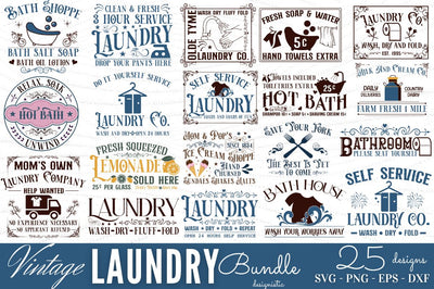 Vintage Laundry Sign SVG Bundle SVG DESIGNISTIC 