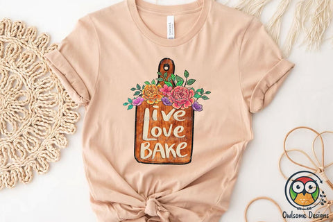 Vintage Live Love Bake Design Sublimation Owlsome.Designs 