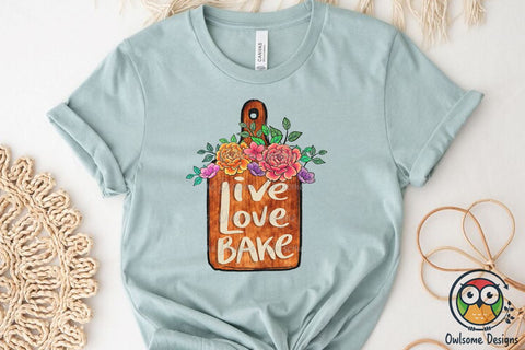 Vintage Live Love Bake Design Sublimation Owlsome.Designs 