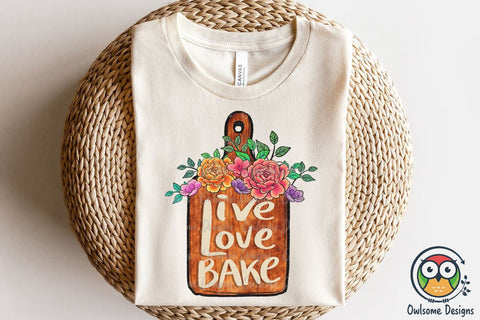 Vintage Live Love Bake Design Sublimation Owlsome.Designs 